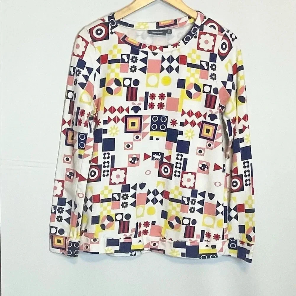 ModCloth Motif Appreciation Sweatshirt Size Medium French Terry Long Sleeve - Picture 4 of 11